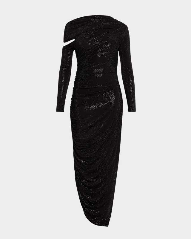 Kumasi Long-Sleeve Cutout Sequin Gown